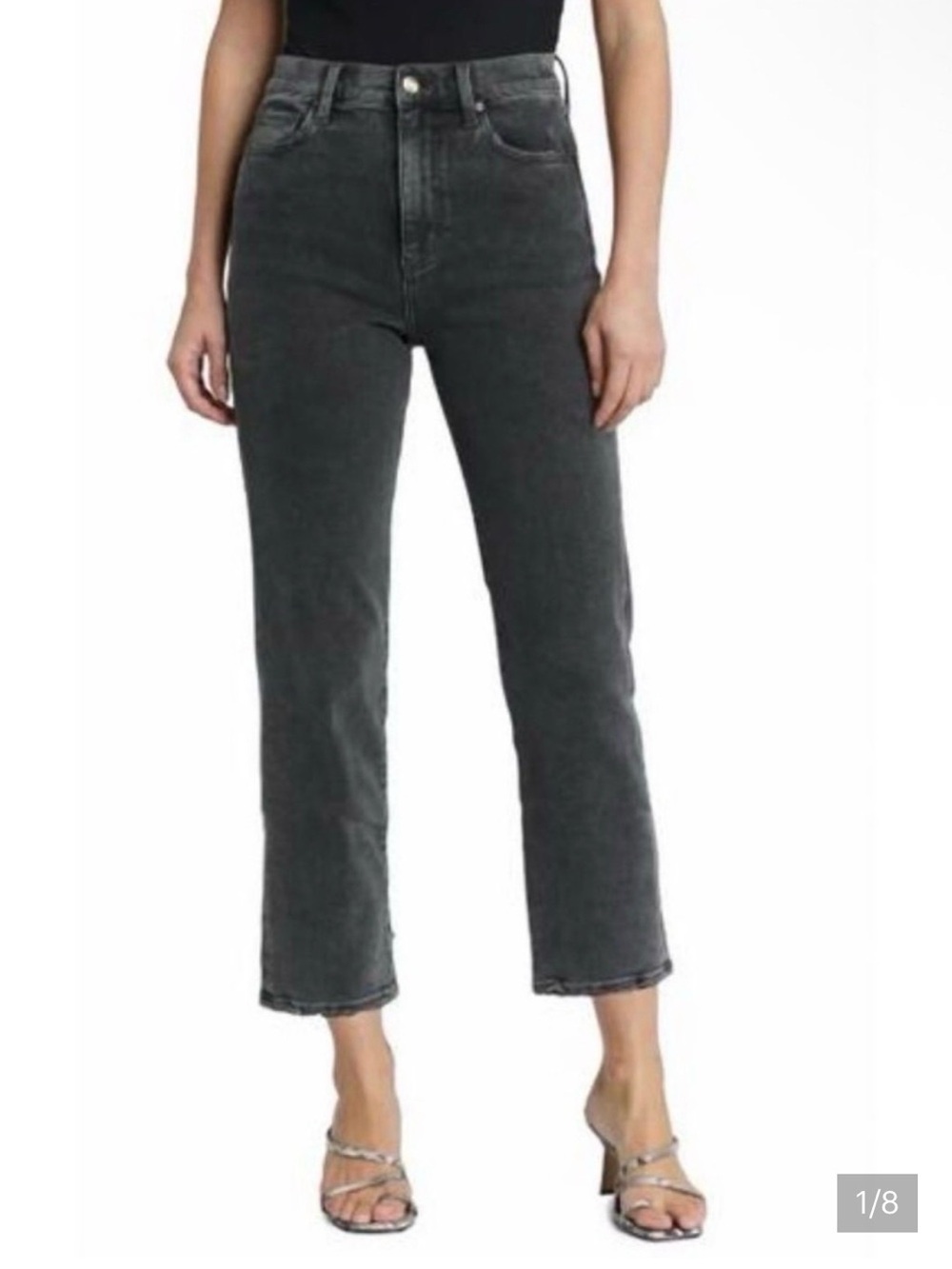 Pistola high-rise black acid wash mom jeans faded, vintage-style size 27 EUC
